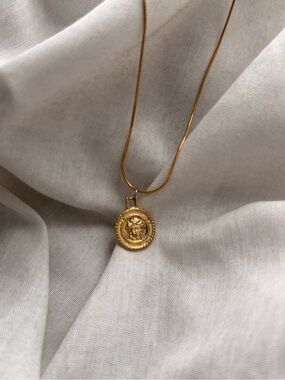Versace Gold Medusa Coin Pendant Necklace